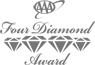This image features the AAA Four Diamond Award logo, with cursive text and four diamond icons arranged in a horizontal line.